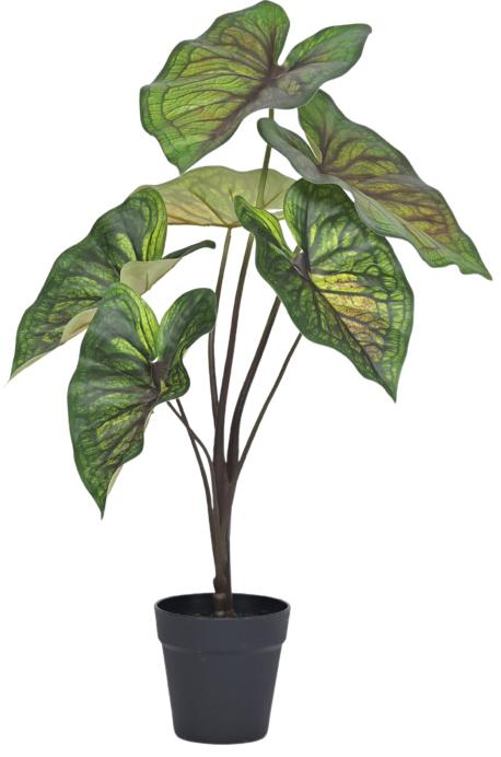 70cm Premium Rubber Touch Purple Green Leaf Plant In Pot