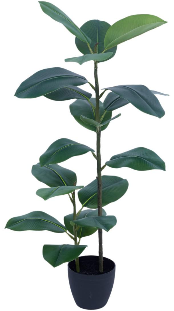 85cm 2 Head 19 Leaves Rubber Tree In Pot