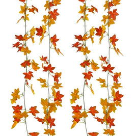 Orange Maple Leaves Veil – 7ft